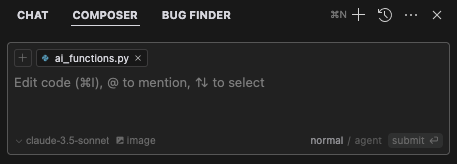 Cursor composer interface