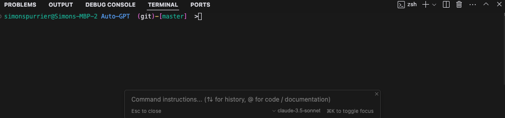 Cursor cmd+k action